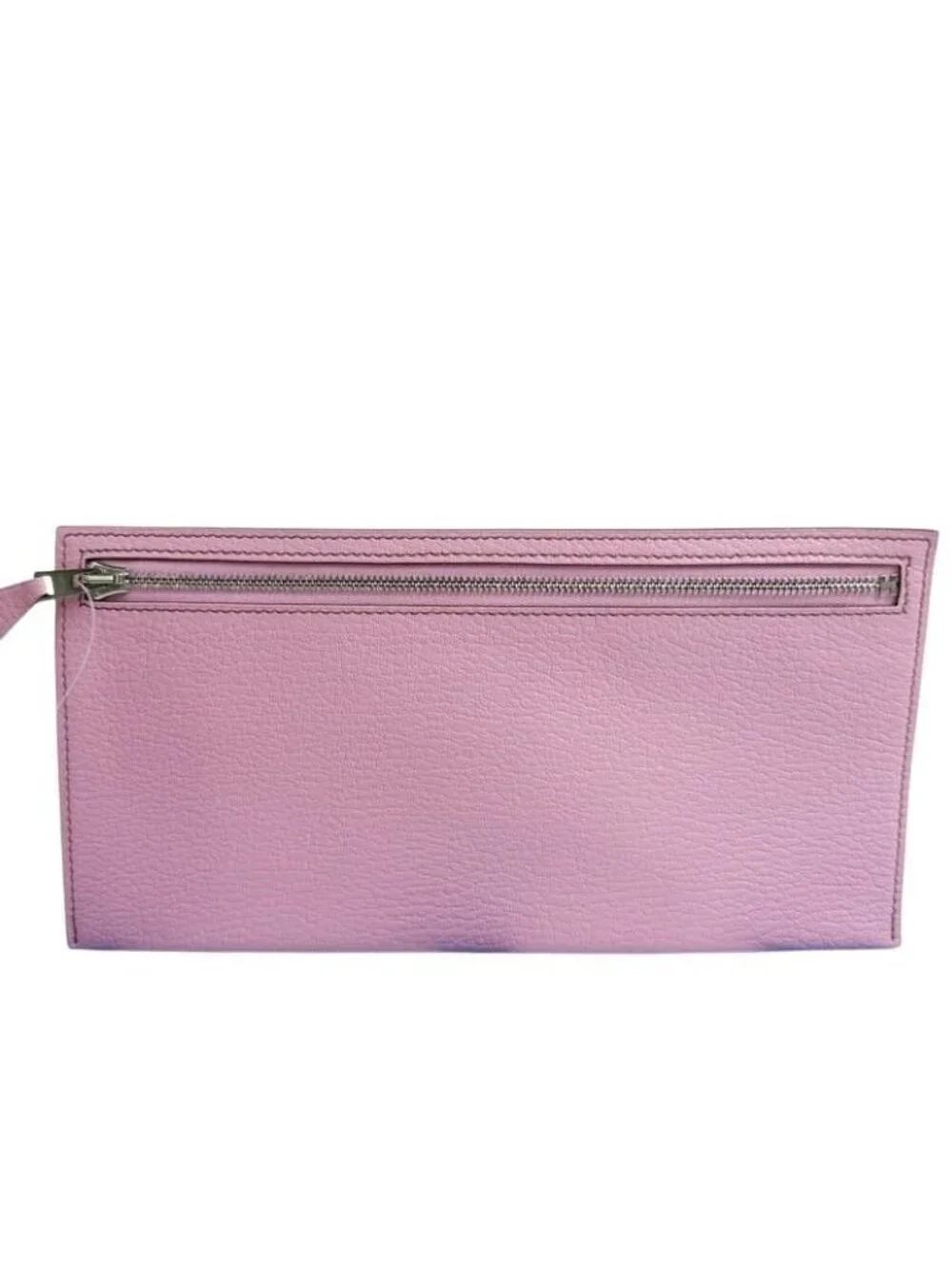 Hermes Pouch Zip Zap Pink Chevre Silver